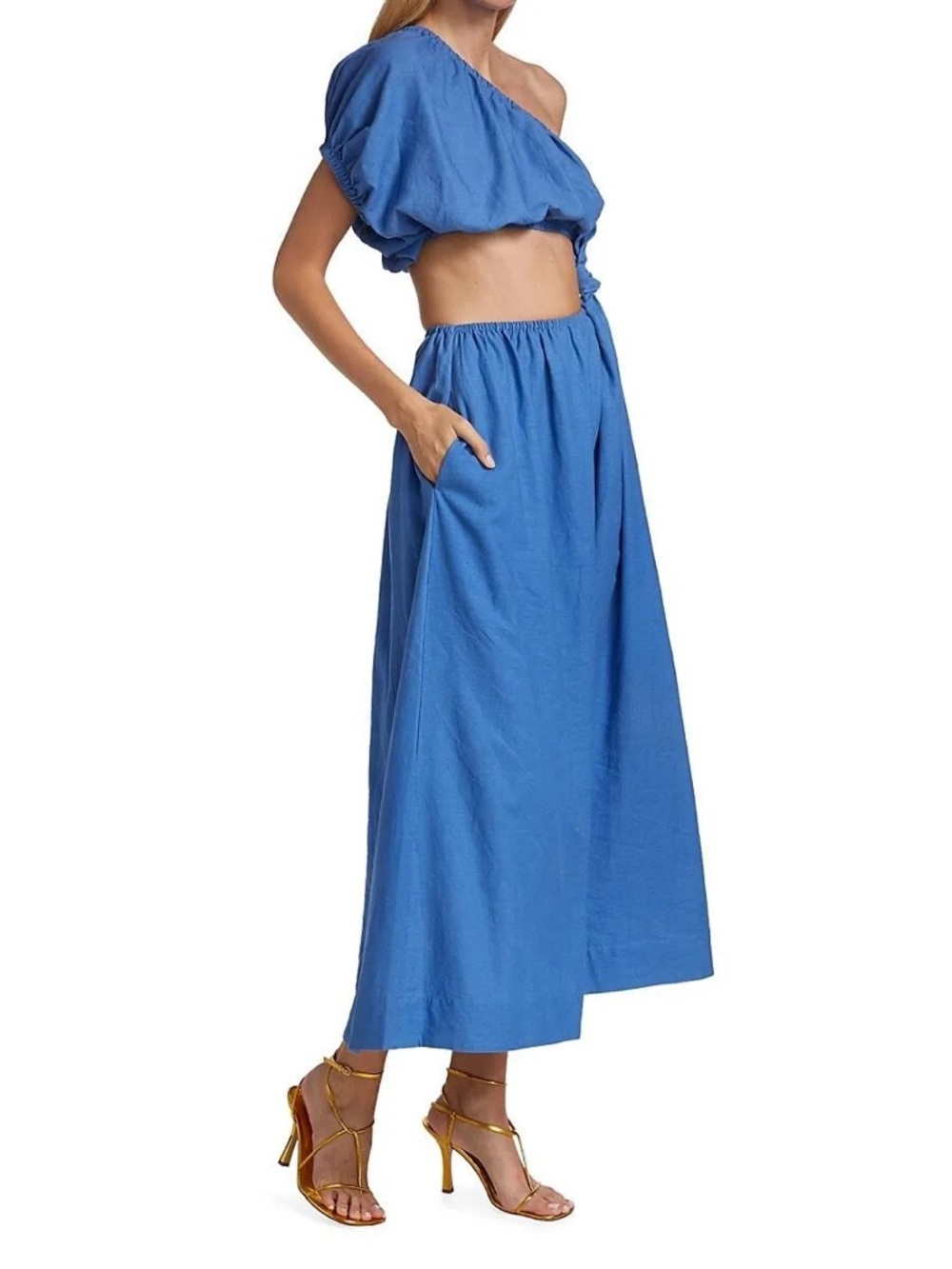 Farm Rio One-Shoulder Cutout Maxi Dress